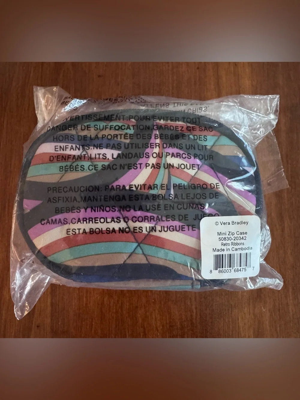 Vera Bradley Quilted Striped Mini Zip Case